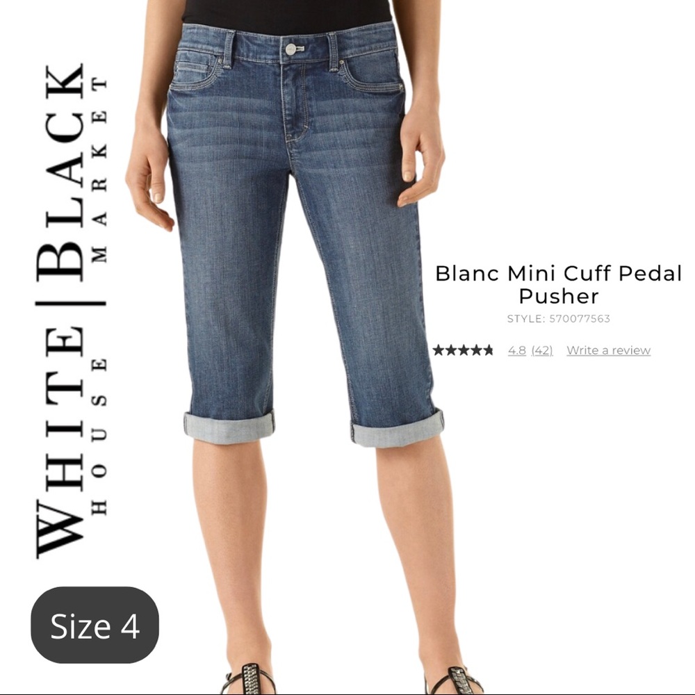 Price ⬇️ White House Black Market Blanc crop jeans Size 4 🌷
